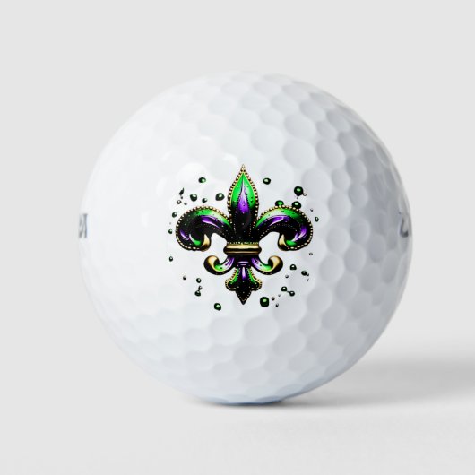 Balles De Golf Mardi Gras Fleur De Lis (Devant)