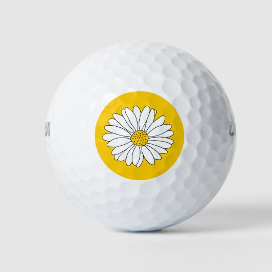 Balles De Golf Marguerite jaune et blanc 2 (Devant)