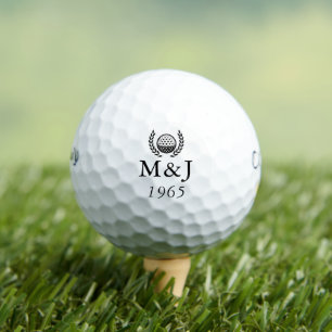 Balles De Golf Mariage Anniversaire Date Monogramme Personnalisé