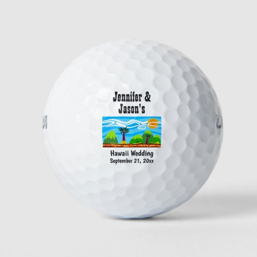 Balles De Golf Mariage Favor Hawaii Beach Destination tropicale (Devant)