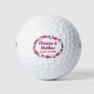 Balles De Golf Mariage Favoriser Élégante couronne florale