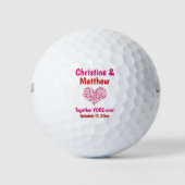 Balles De Golf Mariage Favoriser Les Coeurs Roses Aimer Pour Touj (Devant)