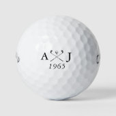 Balles De Golf Mariage Monogramme personnalisé Date anniversaire (Devant)