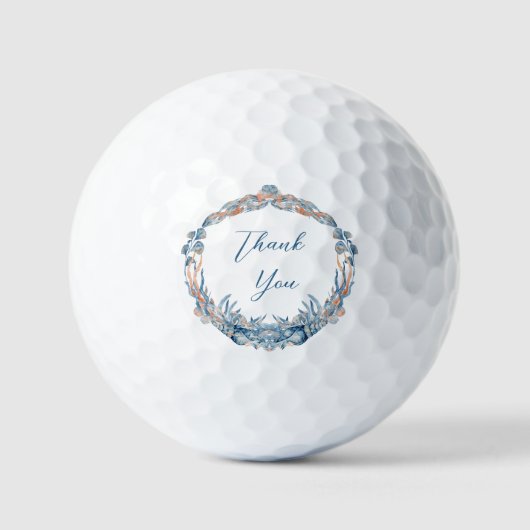 Balles De Golf Mariage Nautique Favor Seashell Wreath Merci (Recto)