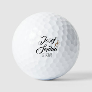 Balles De Golf Mariage personnalisé moderne Favor Couple Nom Date