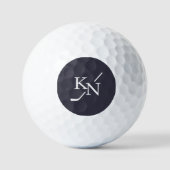 Balles De Golf Marine bleu Monogram Club Classic Nom initiales (Recto)