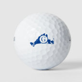 Balles De Golf Marine Monogramme bleu Martha's Vineyard (Devant)