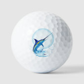Balles De Golf Marlin Bleu Jaillissant de l'Océan (Recto)