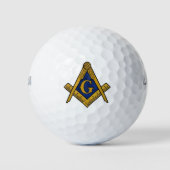 Balles De Golf Masonic Freemasons Masonry Oes Carré et Compass (Devant)