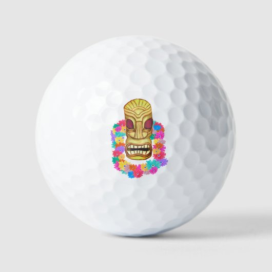 Balles De Golf Masque Tiki Hawaïen (Recto)