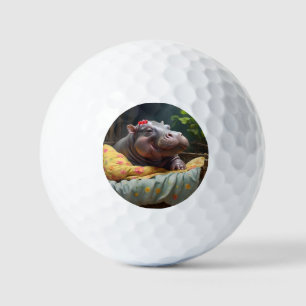 Balles De Golf "Matinage des lunettes : Baby Hippo se réveille da