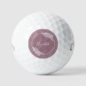 Balles De Golf Mauve Elegant Damask Boules de golf personnalisées (Recto)