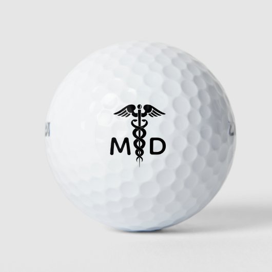 Balles De Golf Médecin Caduceus MD Personnalisé (Devant)