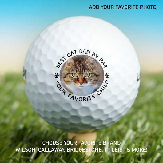 Balles De Golf Meilleur CAT DAD Par Par Empreinte de patte Photo 