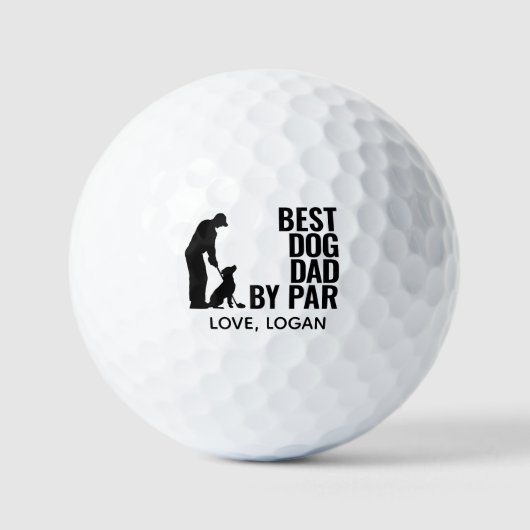 Balles De Golf Meilleur Chien Papa par Par Simple Avec Texte Pers (Recto)