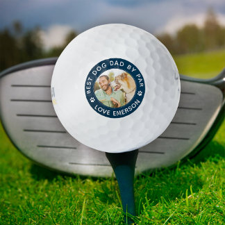 Balles De Golf Meilleur Chien Papa Par Photo Navy Blue