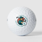 Balles De Golf Meilleur Golfer jamais moderne Rétro Monogramme (Devant)