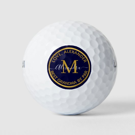 Balles De Golf Meilleur Grand Jour Nautique Monogramme Nom Marine (Devant)