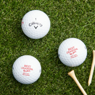 Balles De Golf Meilleur Grand-Père par par Texte rouge moderne No