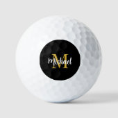 Balles De Golf Meilleur Monogramme Modèle Noir Et Or (Recto)