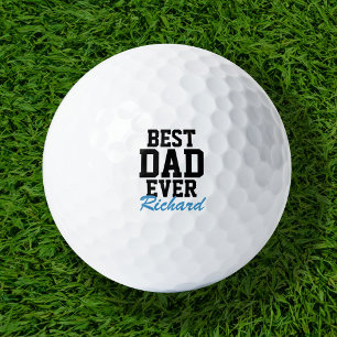 Balles De Golf Meilleur papa jamais bleu Monogramme Fête des père