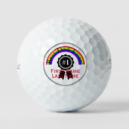 Balles De Golf Meilleur papa jamais Rainbow Golf Balls HAMbWG (Recto)
