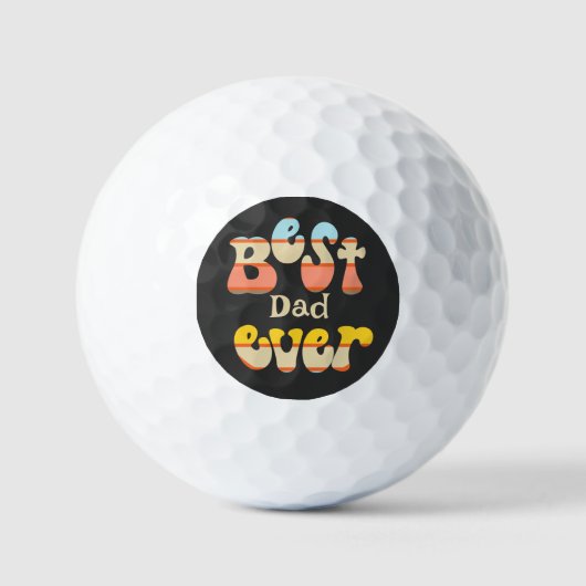 Balles De Golf Meilleur papa jamais rétro (Recto)