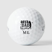 Balles De Golf Meilleur papa par monogramme initiales (Recto)