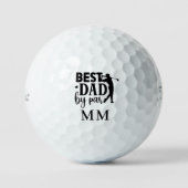 Balles De Golf Meilleur papa par monogramme initiales (Recto)