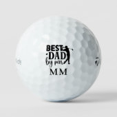 Balles De Golf Meilleur papa par monogramme initiales (Recto)