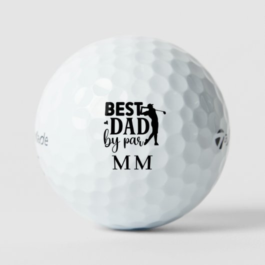 Balles De Golf Meilleur papa par monogramme initiales (Recto)
