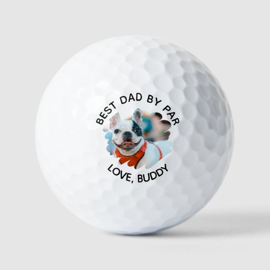 Balles De Golf Meilleur papa par Par Custom Dog Photo Fête des pè (Recto)