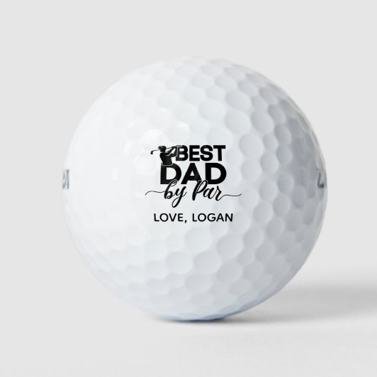 Balles De Golf Meilleur Papa Par Par Nom Simple Et Personnalisé (Devant)