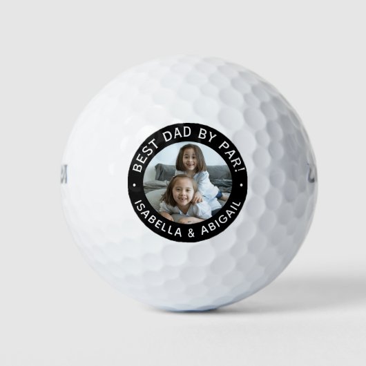 Balles De Golf Meilleur Papa Par Photo Black Golf Balls (Devant)