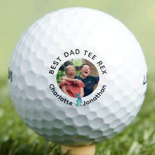 Balles De Golf Meilleur Papa Tee Rex personnalisé photo et noms d