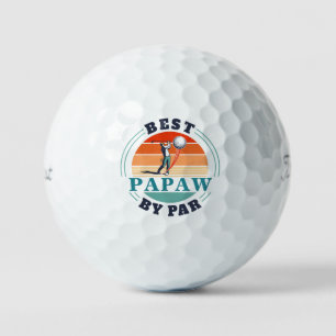Balles De Golf Meilleur Papaw Par Par Rétro Anniversaire Papa Gol