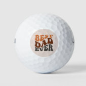 Balles De Golf Meilleur Père Jamais Super Typographie Rétro (Devant)
