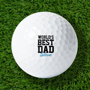 Balles De Golf Meilleure Fête des pères de papa noir et bleu au m