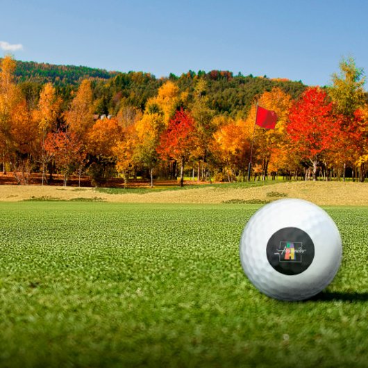 Balles De Golf Meilleure lettre de couleur initiale monogrammée n