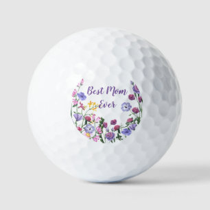 Balles De Golf Meilleure maman Citer jamais Fleurs de jardin d'ét