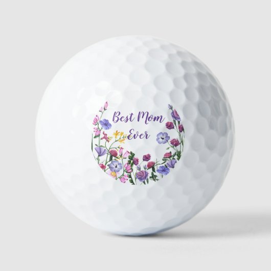 Balles De Golf Meilleure maman Citer jamais Fleurs de jardin d'ét (Recto)