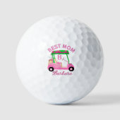 Balles De Golf Meilleure Maman Pink Watercolor Panier Monogramme  (Recto)