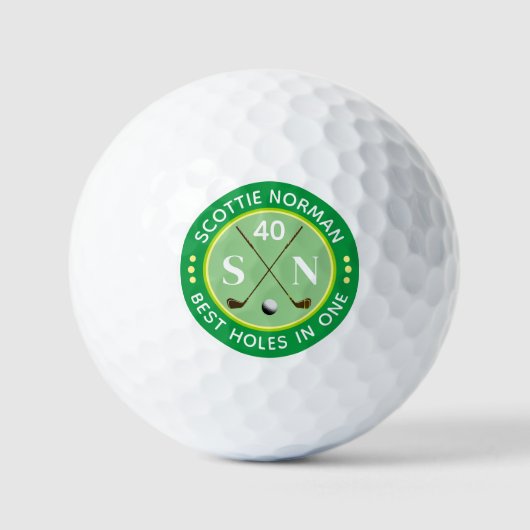 Balles De Golf MEILLEURS TROUS DANS UN Nom Vert (Recto)