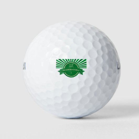 Balles De Golf Mensaje Soy 100% Biodegradable (Devant)