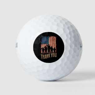 Balles De Golf Merci Anciens Combattants Jour Américain Drapeau V