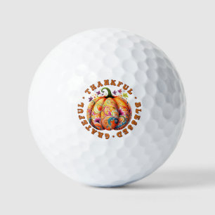 Balles De Golf Merci, béni, Gratuit Citrouille Floral