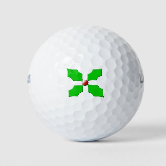 Balles De Golf Merry Christmas Holly Golf Ball (Devant)