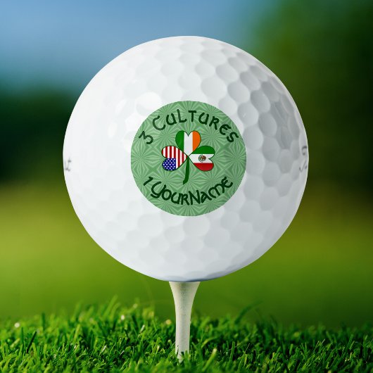 Balles De Golf Mexique Irlande États-Unis Drapeau Shamrock