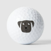 Balles De Golf Mignonne Black Labrador Retriever Chien (Recto)