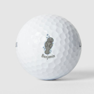 Balles De Golf Mignonne manatée bébé avec bulles illustration